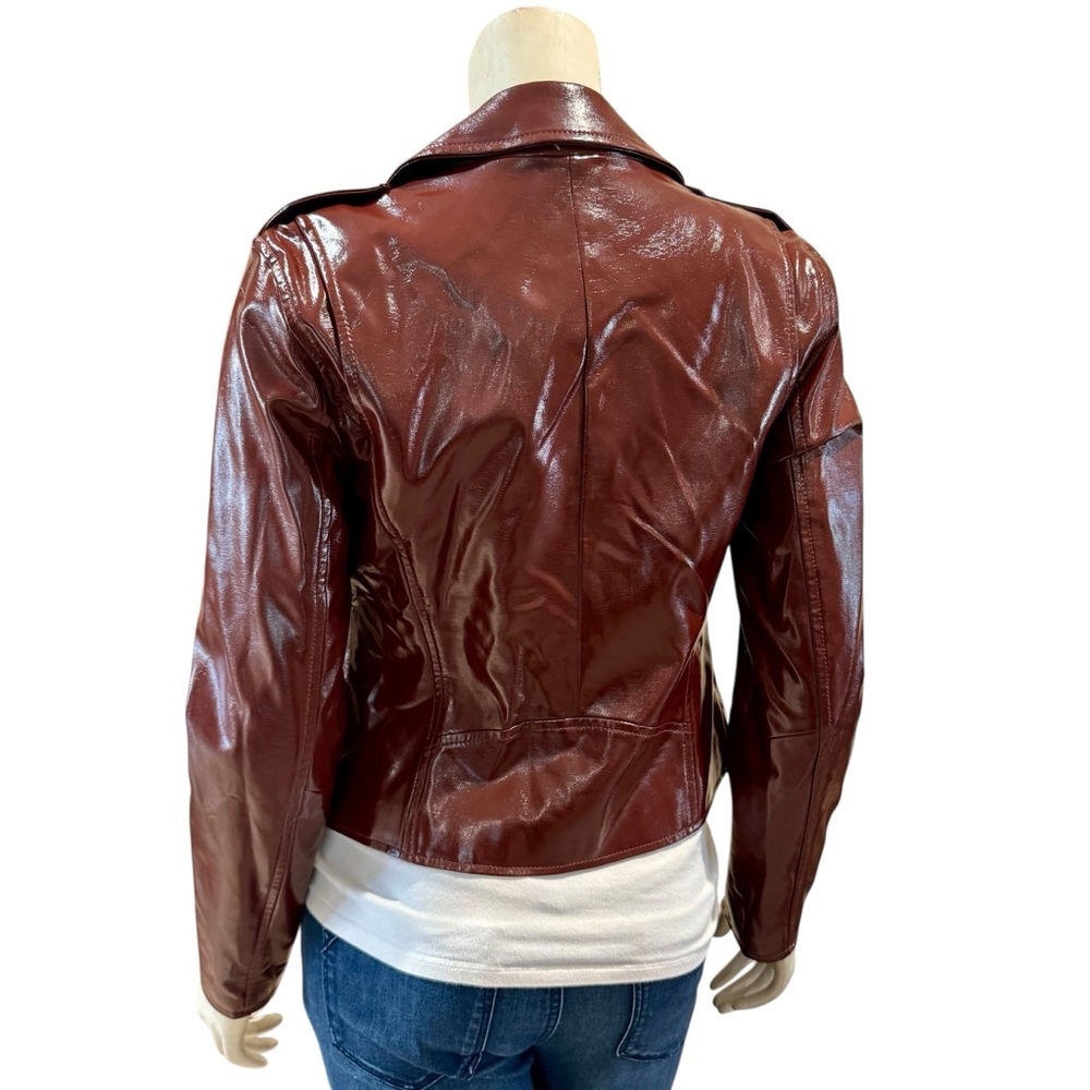 Faux Patent Leather Moto Jacket - Picture 7 of 16